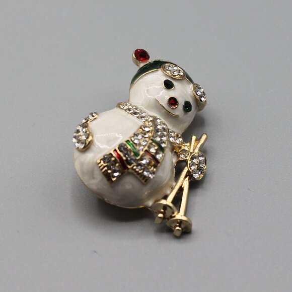 Snowman Holidays Christmas pin brooch jewelry fashion cute adorable red green - Picture 8 of 11